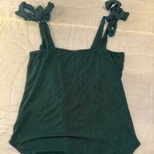 Dark Green Tie-Strap Bodysuit – Size 1X